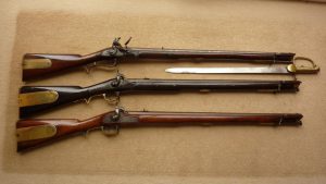 Felül: Baker puska, középen: Brunswick Type I, alul: Brunswick Type II.
