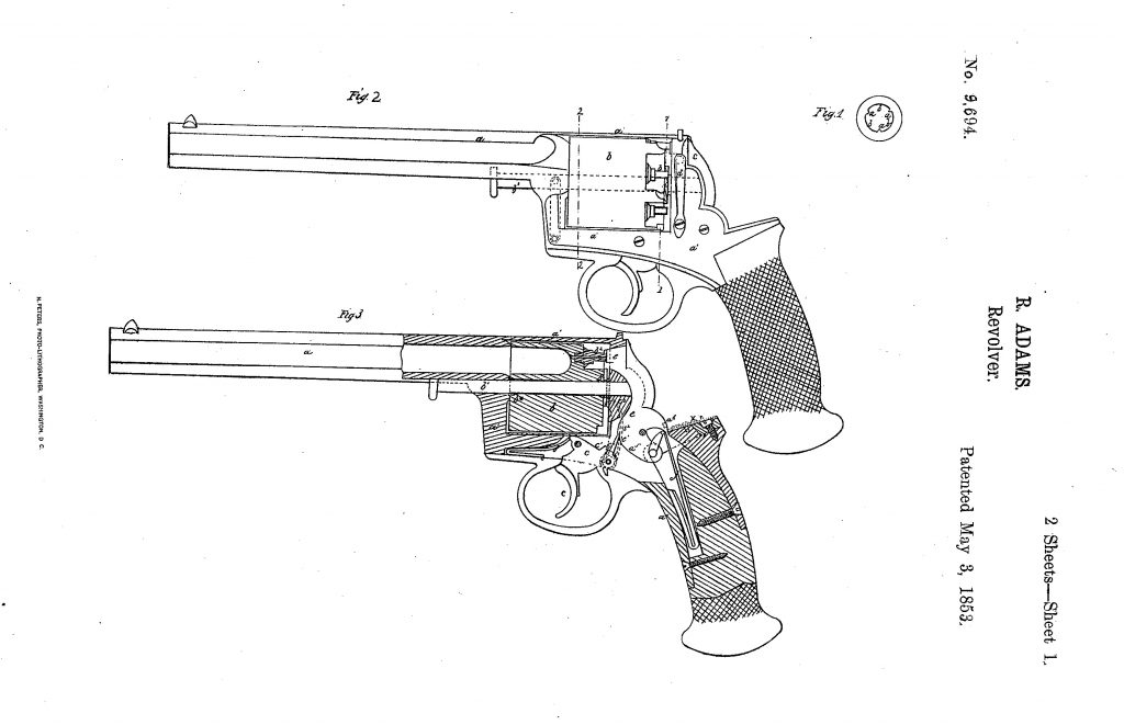 Az 1851 M Adams revolver szabadalma
