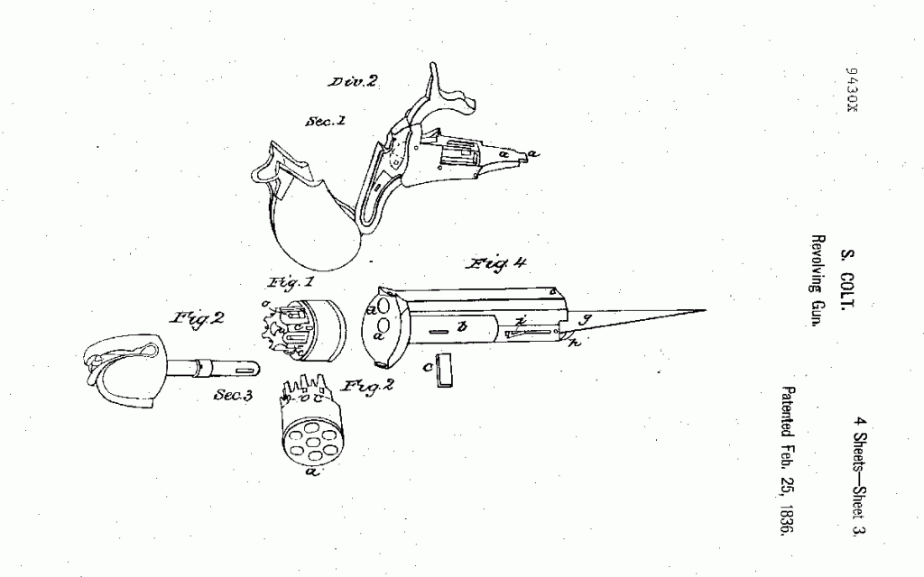 Colt első revolver szabadalma
